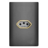 Conjunto Tomada 20A Horizontal 4x2 - Novara Grafite Gold